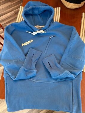 HOKA Women's size Large Hooded Pullover Sweatshirt - Blue